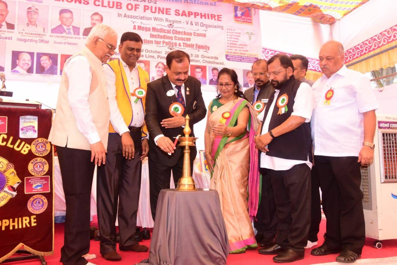 लायन्स क्लब ऑफ पुणे सफायरच्या वतीने आरोग्य महाशिबिरात २५० पोलिस कर्मचाऱ्यांची मोफत तपासणी.