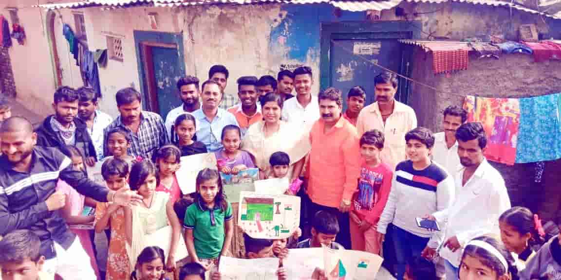 भोसरी एमआयडीसीतील बालाजीनगर येथे 'स्वच्छ भारत' चित्रकला स्पर्धा संपन्न