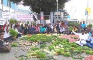 व्यापाऱ्यांनी भाजीपाला फेकून केले आंदोलन