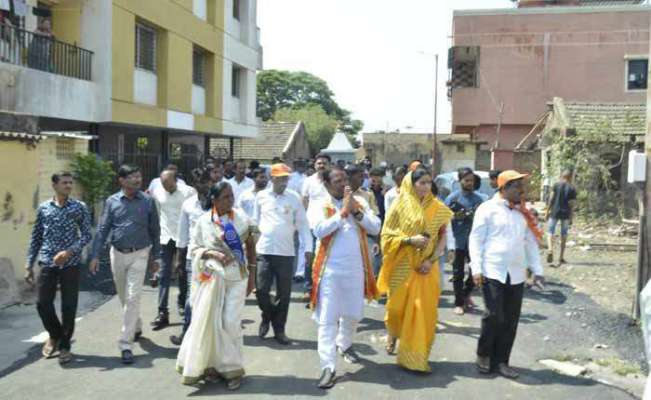 बोपखेल मध्ये महायुतीची पदयात्रा