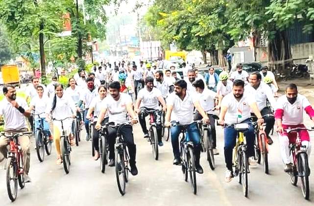 भाजपच्या सायकल रॅलीस सायकल प्रेमींचा उदंड प्रतिसाद...