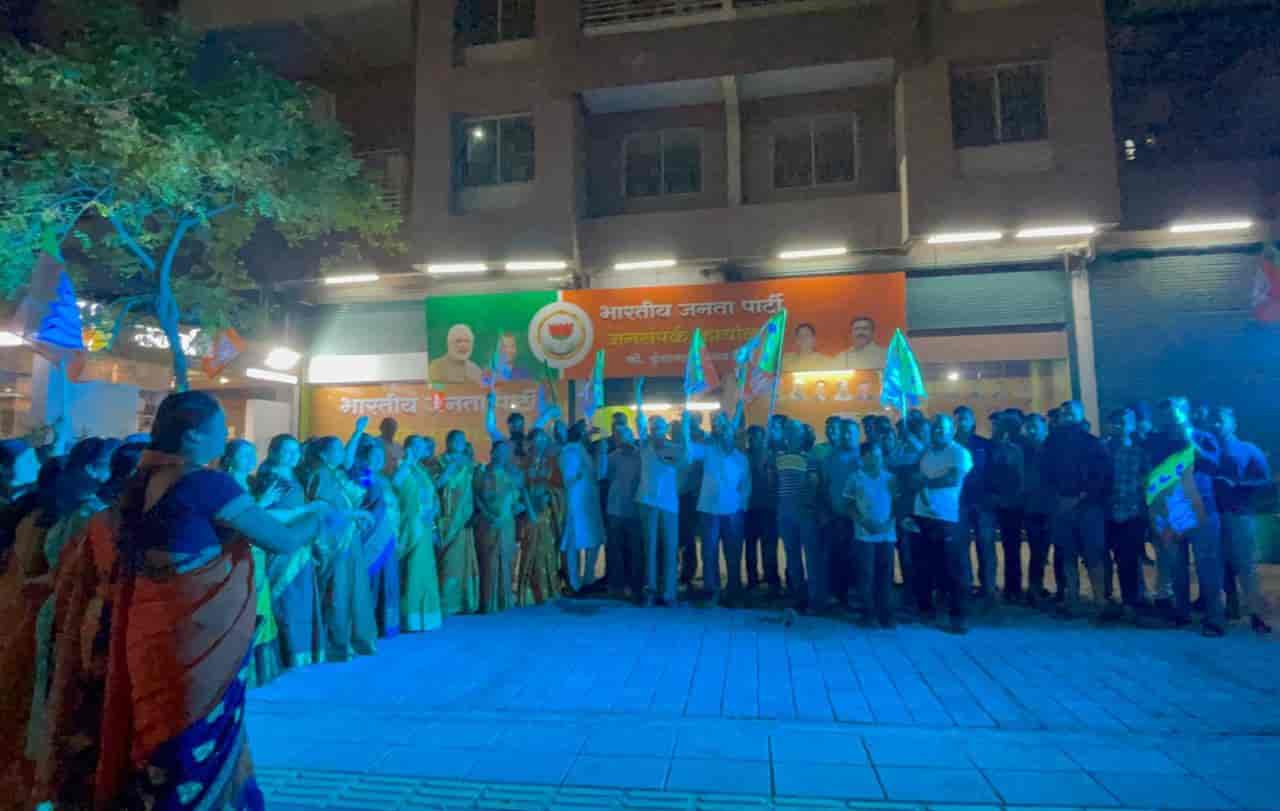 पिंपळे सौदागर येथे भाजपाच्या निवडणुकीतील यशाचा जोरदार आनंदोत्सव..