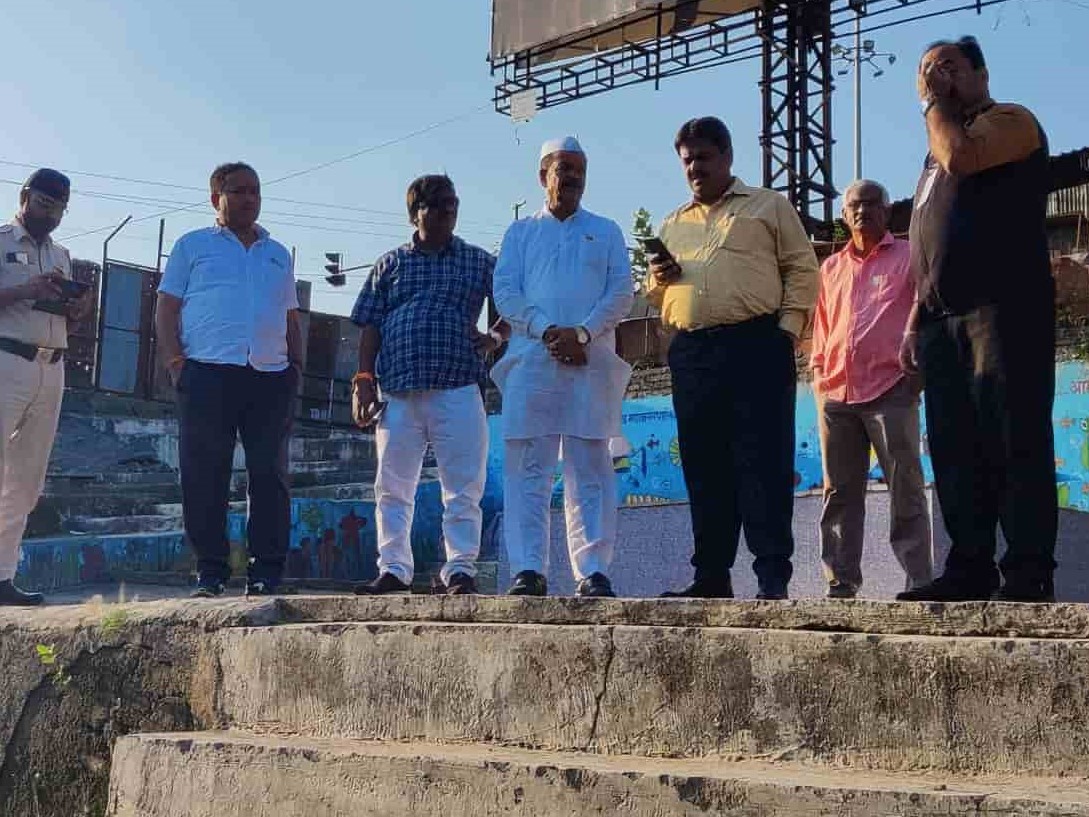 छ्ठ पूजा उत्सवासाठी पवना नदी घाट सज्ज; घाटाची अधिकाऱ्यांकडून पाहणी..