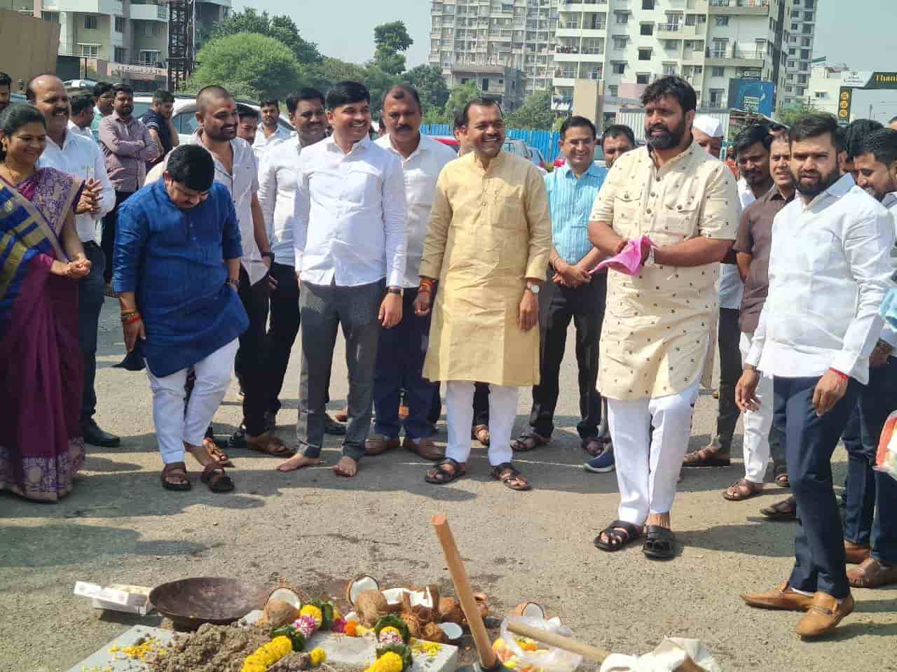 तळवडे- मोशी वाहतूक कोंडी सुटणार; मोशी शिवरस्ता रस्त्याचे भूमिपूजन..