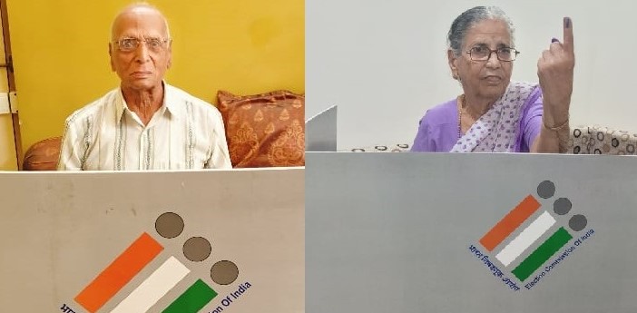 मावळ लोकसभेसाठी ५१ वृद्ध आणि दिव्यागांनी बजावला सर्वात आधी मतदानाचा हक्क...