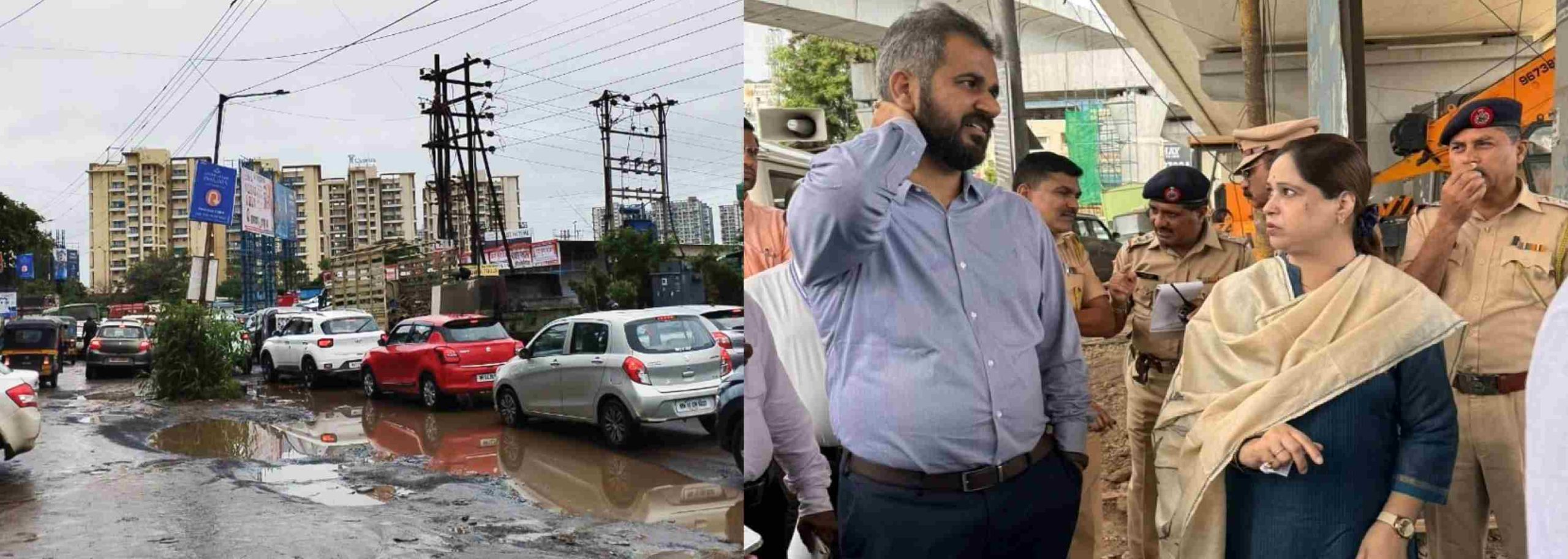 पुनावळे वाहतूक कोंडीमुक्त करण्यासाठी आमदारांसह आयुक्त 'ऑन रोड'..