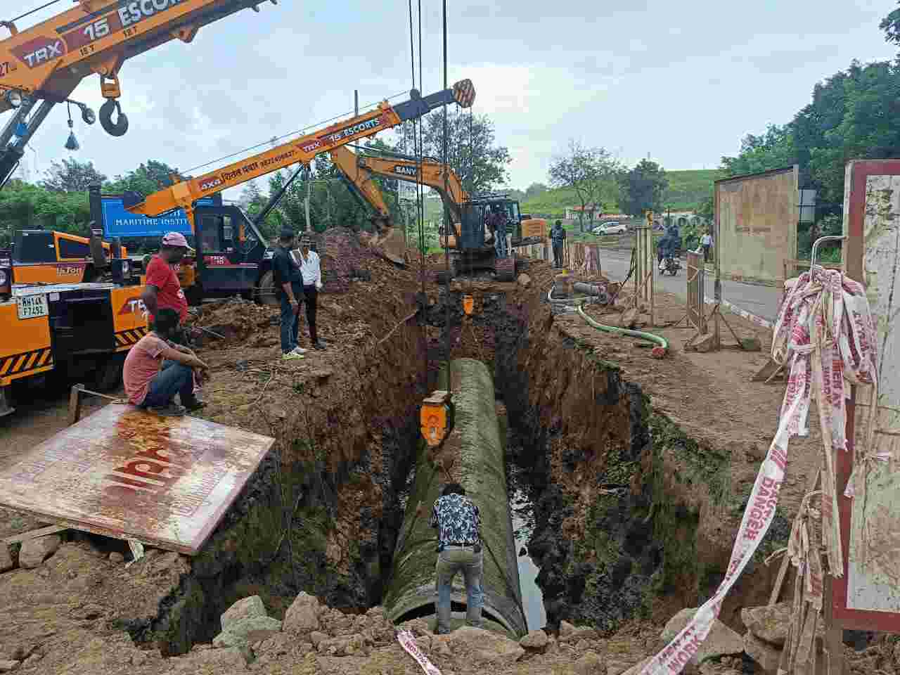 भामा आसखेड धरण पाणीपुरवठा योजनेचे काम प्रगतिपथावर..