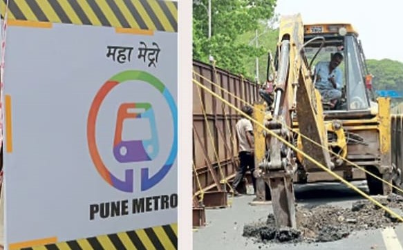 निगडी मेट्रोचे काम रात्रीच्या सुमारास बंद ठेवा...
