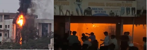 कुदळवाडीत कपड्याच्या तर, तळेगावात नगरपालिकेच्या इमारतीला आग लागून मोठ नुकसान...