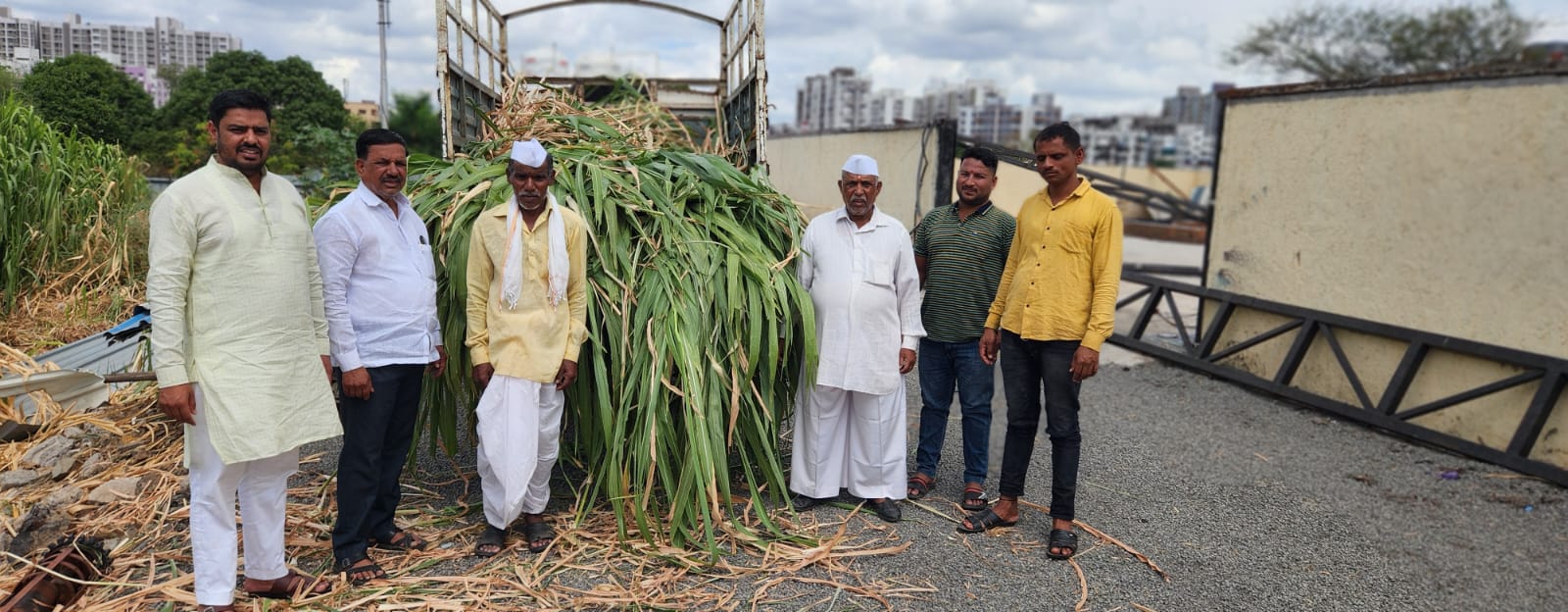 उन्हाळ्यात चारा टंचाई; शेतातील चारा केला 'गो शाळे'साठी दान...