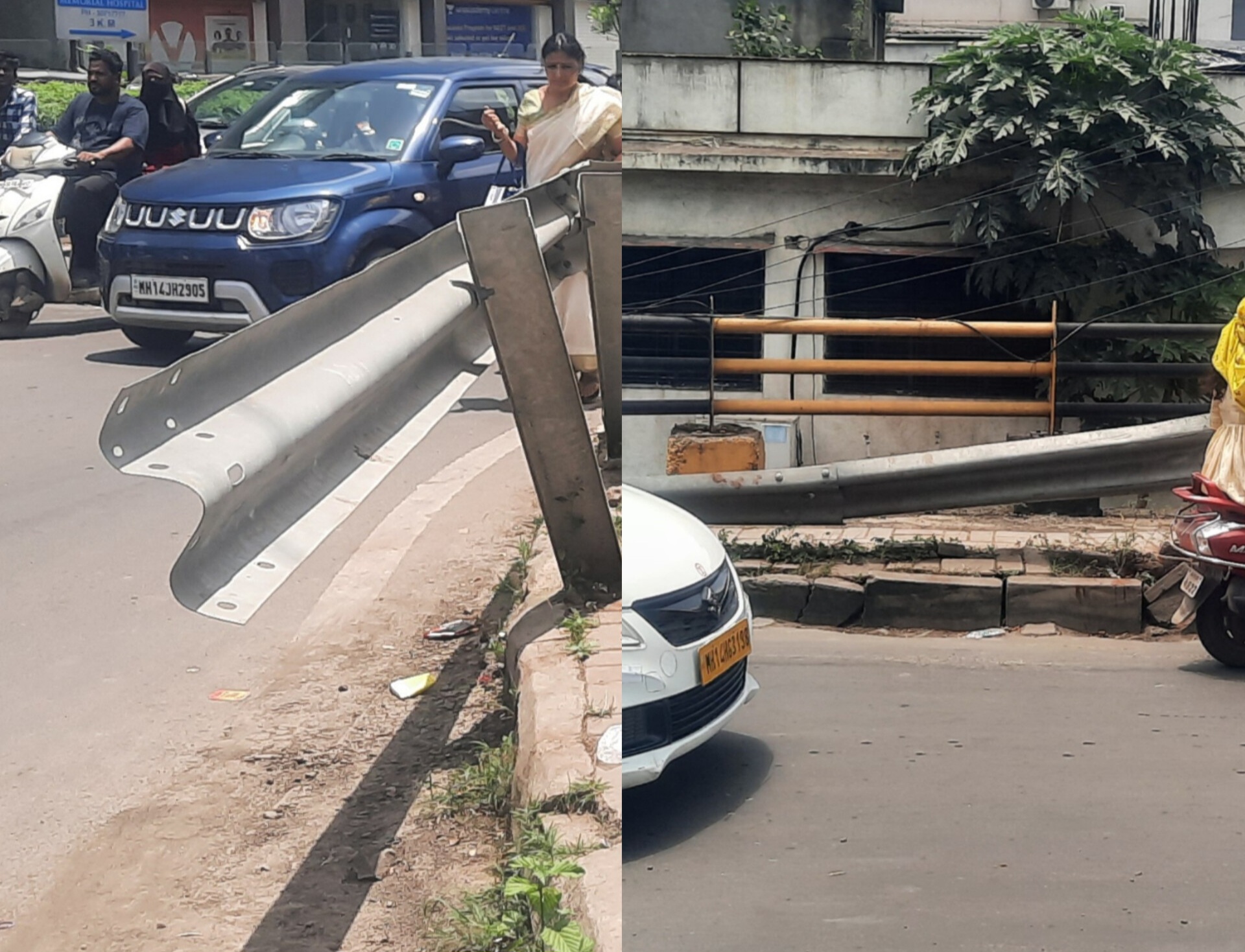 चिंचवड स्टेशन पुलावरील पत्र्याचे चॅनेल वाहनचालकांसाठी धोकादायक...