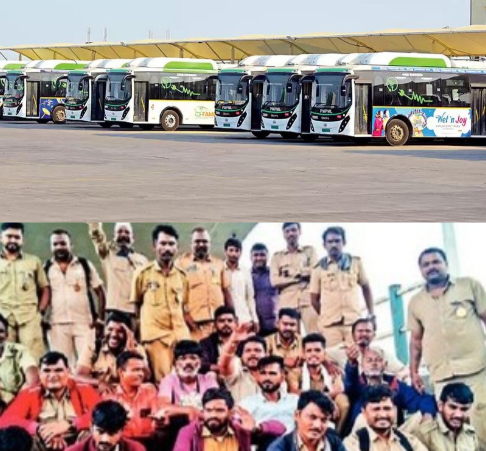 निगडीच्या पीएमपी आगारातील ई-बस चालकांच्या संपाचा प्रवाशांना फटका...