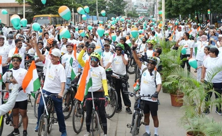 स्वातंत्र्य दिनानिमित्त तिरंगा सन्मानार्थ सायकल रॅली २०२५ उत्साहात संपन्न...