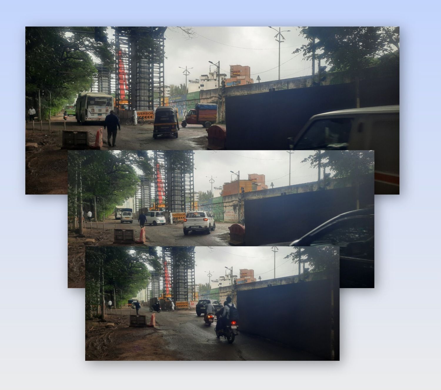 मेट्रोच्या कामामुळे चिंचवड-निगडी परिसरात सेवा रस्त्यांची अवस्था दयनीय..