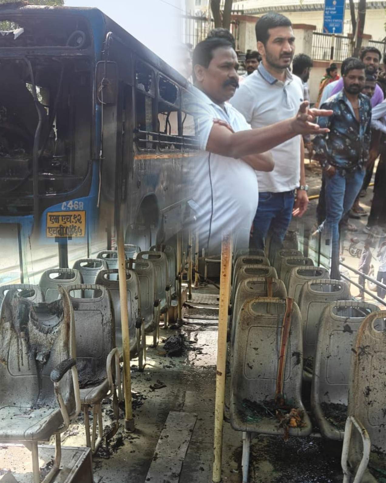 पीएमपी बसला लागलेली आग अग्निशमन दलाने आणली नियंत्रणात..