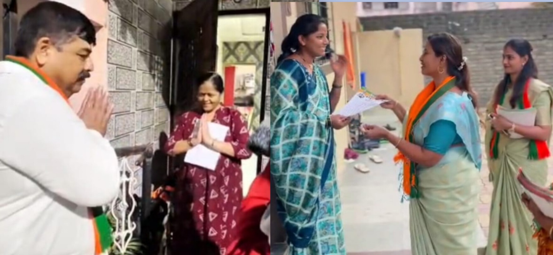 गणेश नखाते यांच्यासोबत सुमन गणेश नखाते यांची प्रचारामध्ये आघाडी..