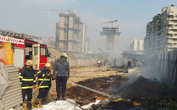 ताथवड्यात जीवननगर येथील कंपनीच्या गोदामाला भीषण आग..