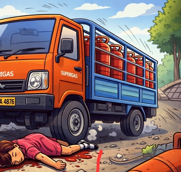 गॅस डिलिव्हरी करणाऱ्या वाहनाने ११ वर्षीय मुलीचा घेतला बळी...
