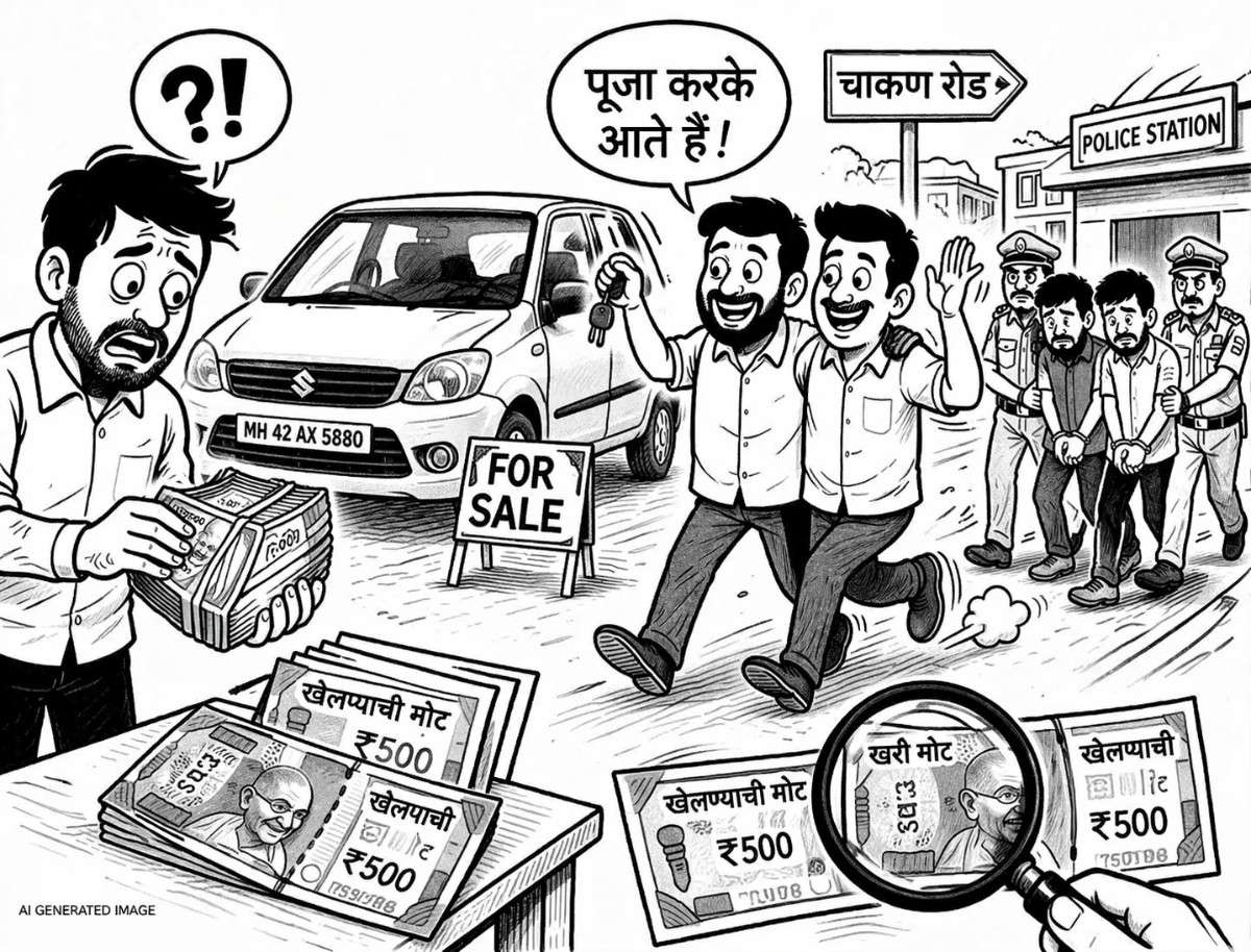 चाकणमध्ये घडला ‘फिर हेरा फेरी’ चित्रपटाला साजेसा प्रसंग..