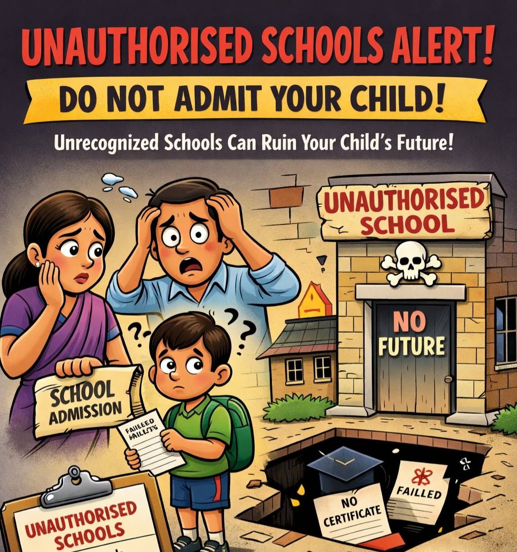 शहरातील अनधिकृत शाळांची यादी जाहीर..