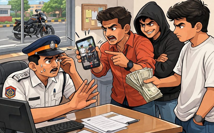 वाहतूक पोलिसाला केलं खंडणीसाठी ब्लॅकमेल..