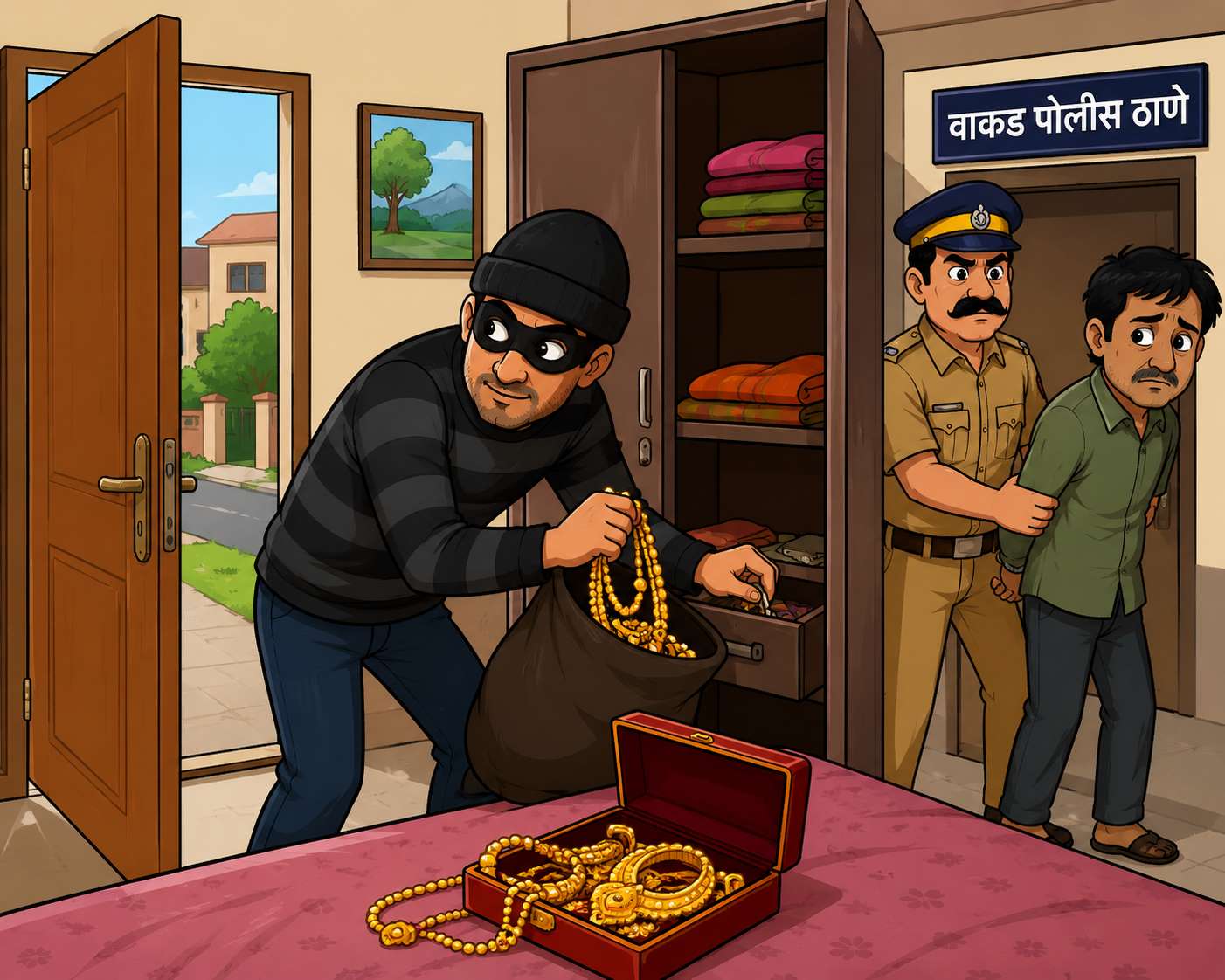उघड्या दाराचा फायदा; ताथवड्यात १८ लाखांचे सोन्याचे दागिने लंपास