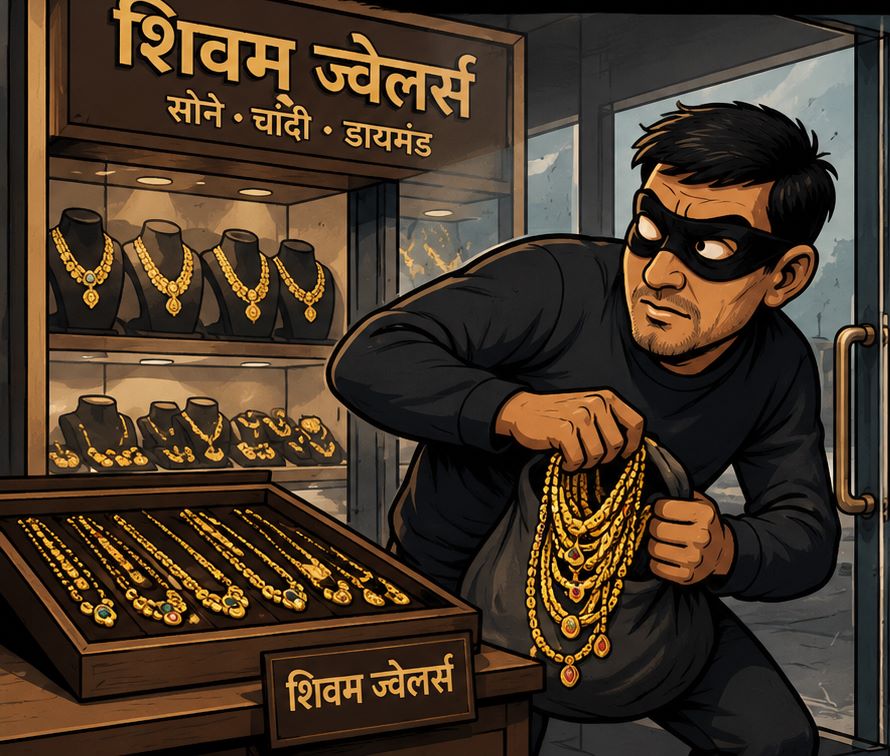 पाच मिनिटांत ३९ सोन्याच्या चैनी गायब!