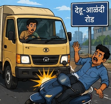 देहू-आळंदी रोडवर भरधाव टेम्पोची स्कुटीला धडक...