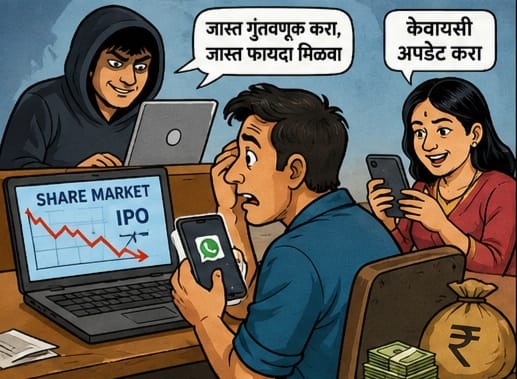 शेअर्स आणि IPO मध्ये गुंतवणुकीच्या आमिष; ३५ लाख गमावले...