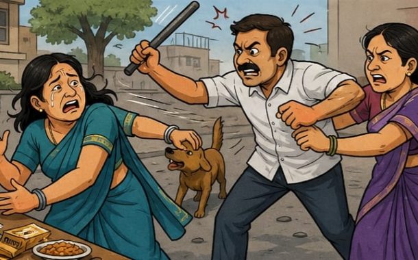 कुत्र्यांना खाऊ घालण्याच्या कारणावरून महिलेला मारहाण...