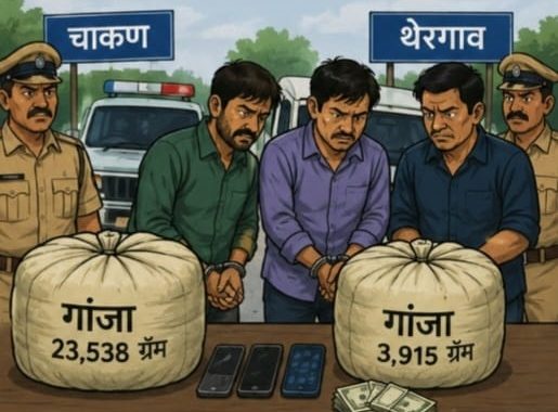 चाकण आणि थेरगाव येथे अंमली पदार्थविरोधी पथकाची मोठी कारवाई...