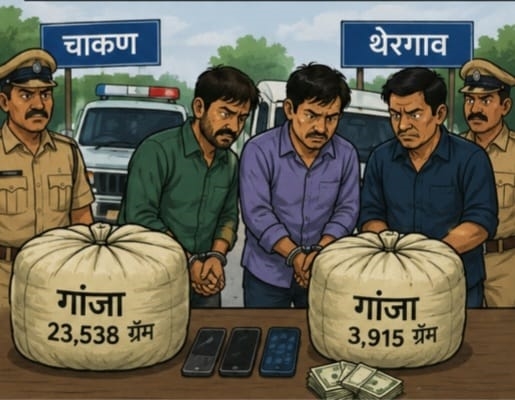 चाकण आणि थेरगाव येथे अंमली पदार्थविरोधी पथकाची मोठी कारवाई...