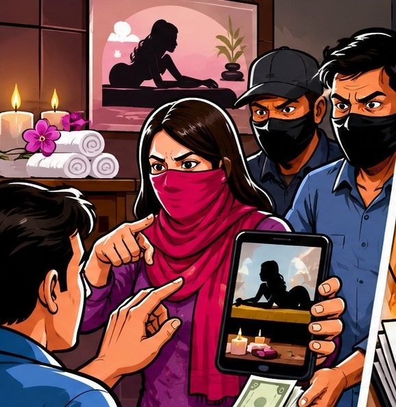 रावेतच्या मस्के वस्तीत स्पा सेंटरचा व्हिडीओ व्हायरल करण्याची धमकी...