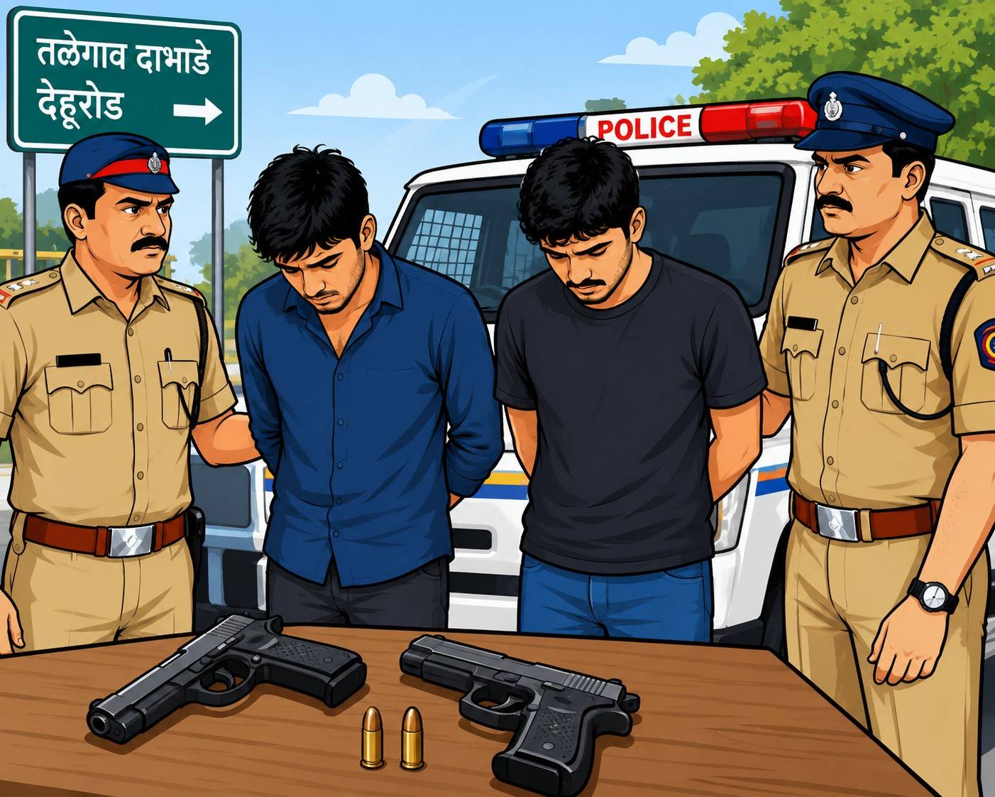 सोमाटणे फाट्यावर देशी पिस्तुले जप्त..