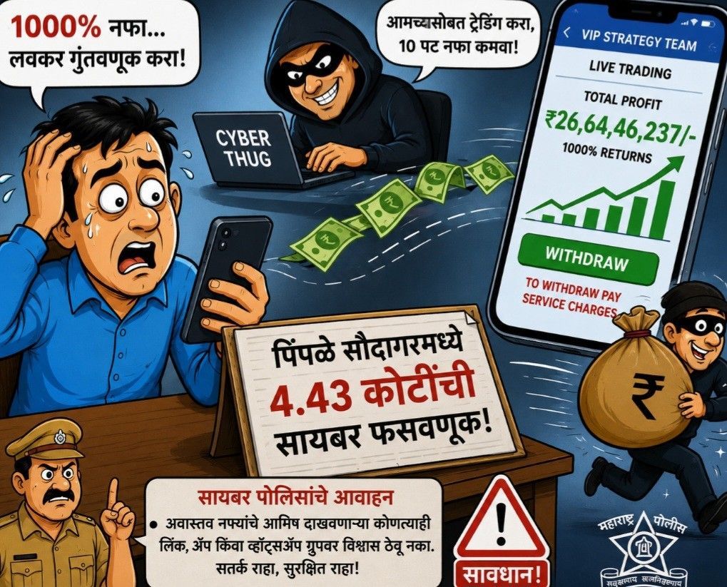 पिंपळे सौदागरमध्ये दिवसाढवळ्या 'सायबर ठगां'चा महाडाव...