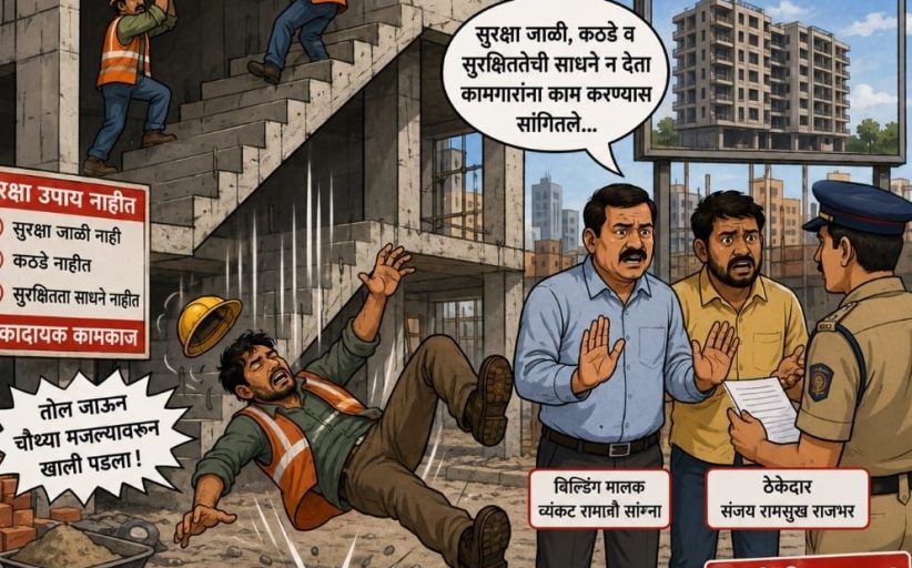 मारुंजीतील बांधकाम साईटवरून पडून कामगाराचा मृत्यू, मालक व ठेकेदार अटकेत...