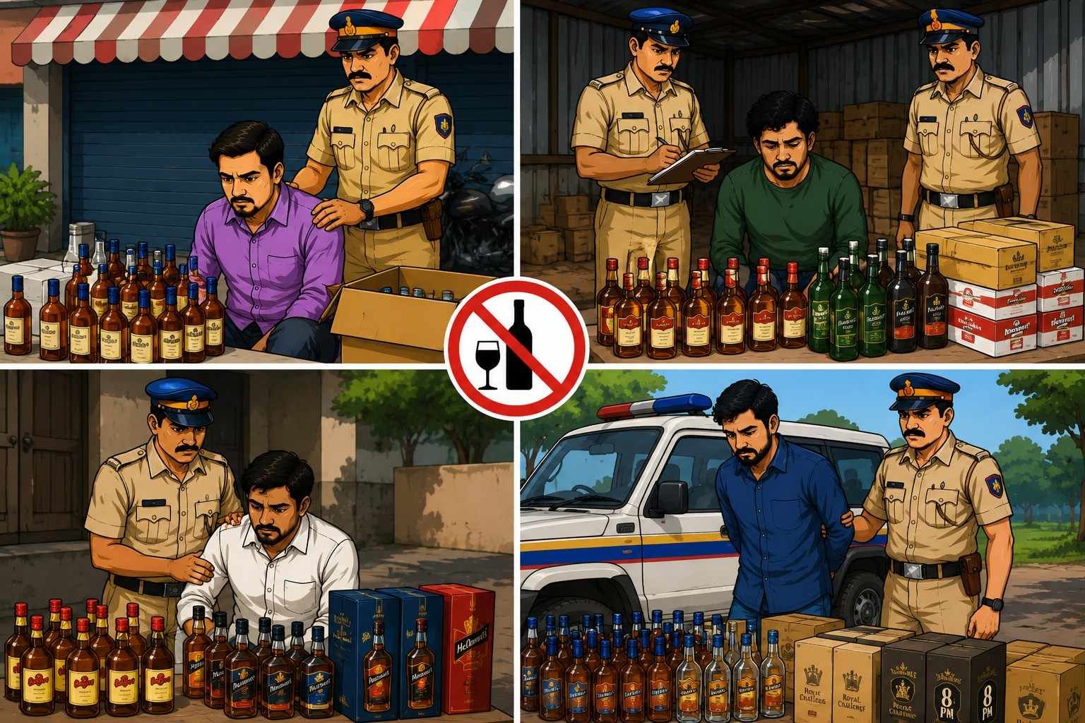 दारुबंदी कायद्याचा भंग; चार जणांवर कारवाई...