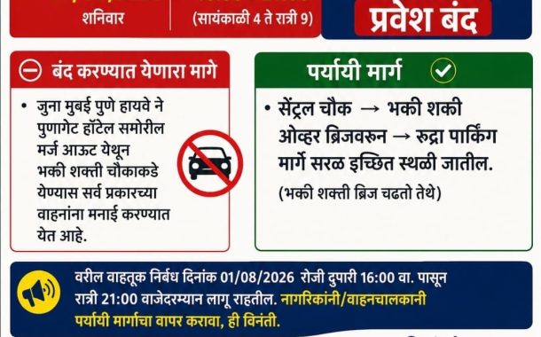 आण्णाभाऊ साठे जयंतीनिमित्त भक्ती-शक्ती चौकात वाहतूक बदल...