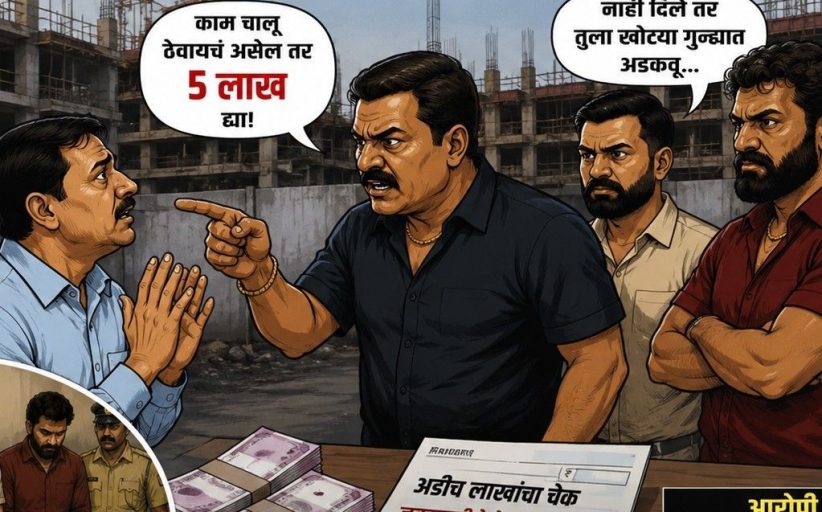 बांधकाम प्रकल्पाचे काम बंद पाडण्याची धमकी..