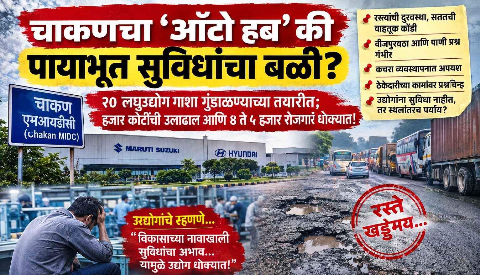 चाकणचा ‘ऑटो हब’ की पायाभूत सुविधांचा बळी?..