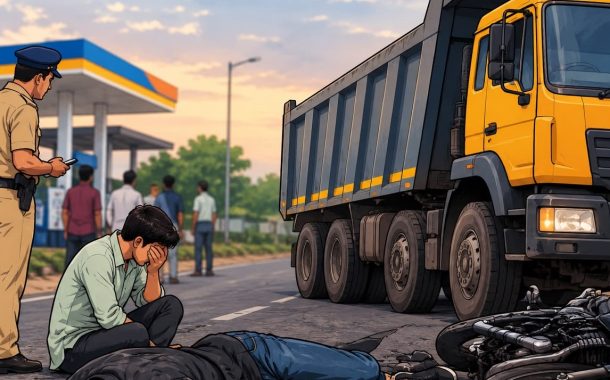 तळवडेत हायवाच्या धडकेत दुचाकीस्वार ठार...