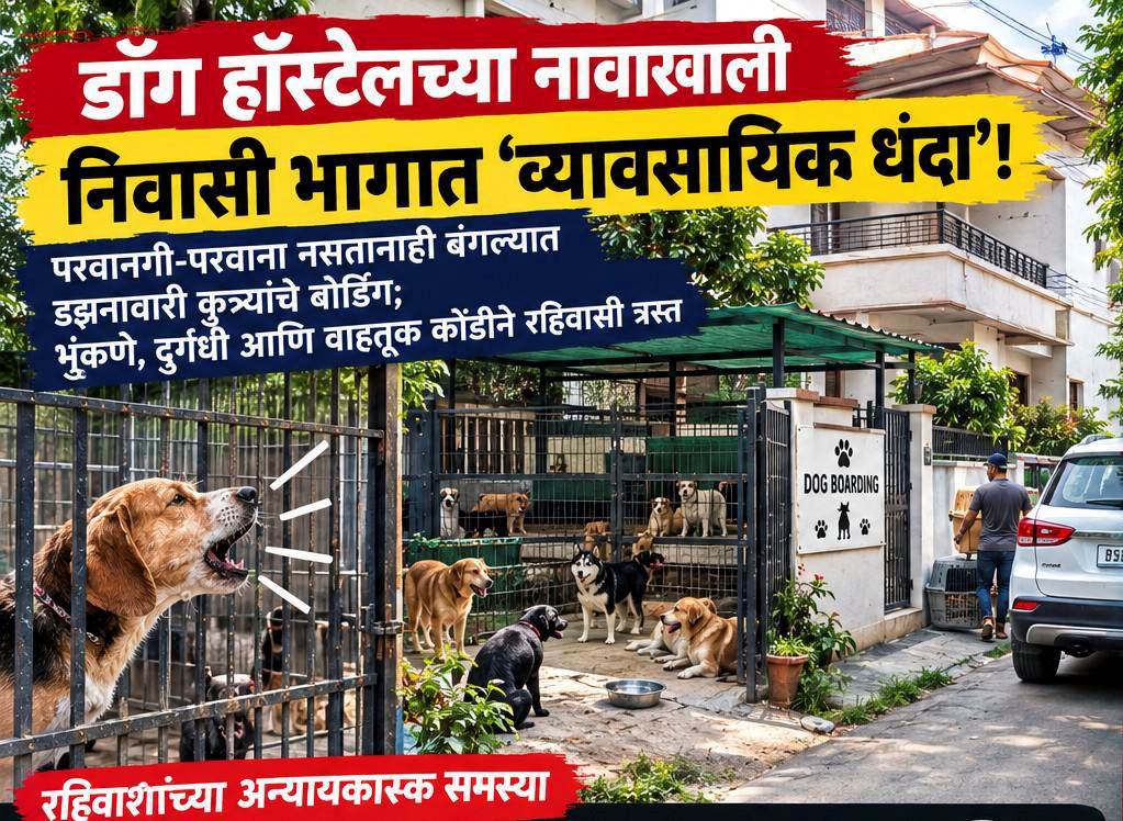 ''डॉग हॉस्टेल''च्या नावाखाली शहरातील निवासी भागात थाटलायं ‘व्यावसायिक दुकानं’!..