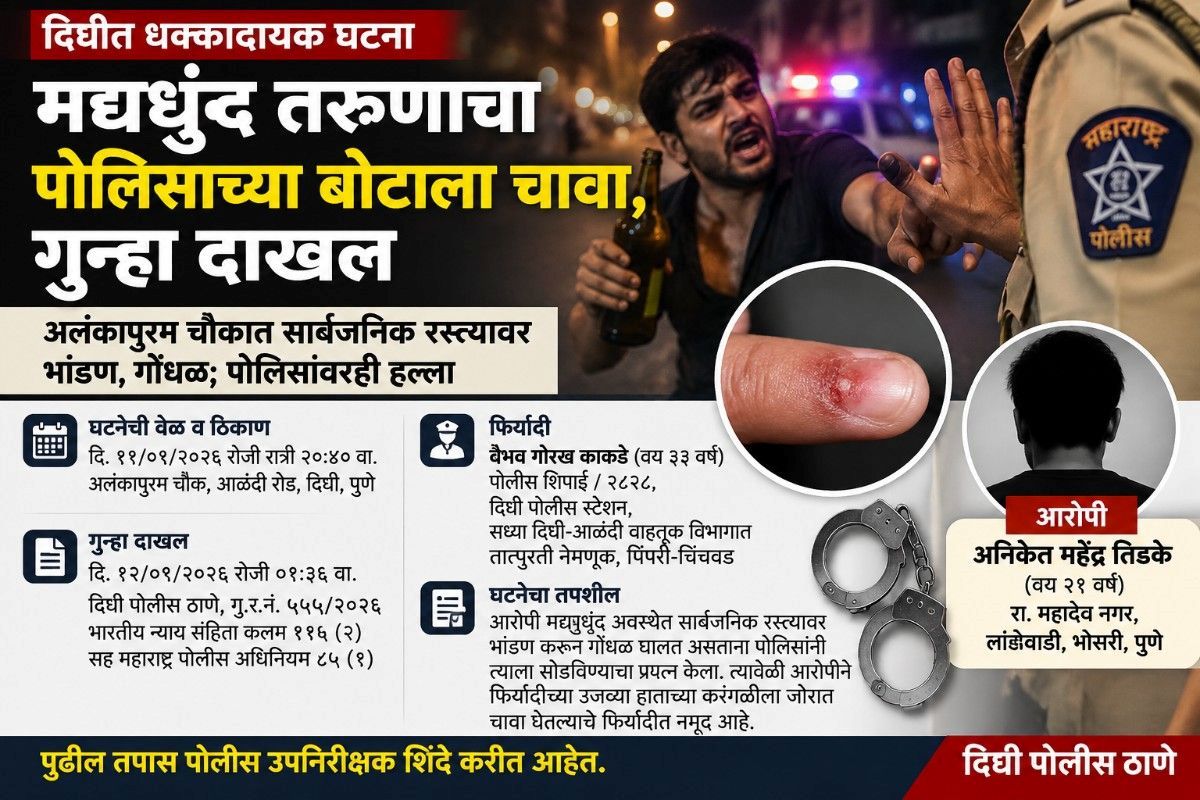 मद्यधुंद तरुणाचा सार्वजनिक रस्त्यावर गोंधळ..