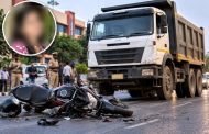भरधाव हायवाची दुचाकीला धडक..!