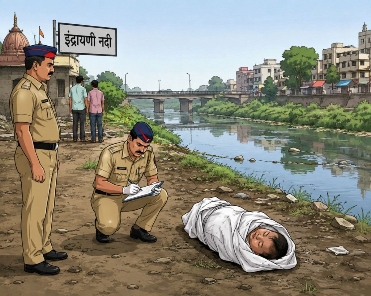इंद्रायणी नदीपात्राजवळ दीड महिन्याच्या बालिकेचा मृतदेह सापडला..!
