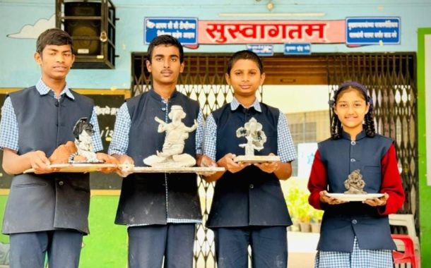 किवळेतील विद्यार्थ्यांनी साकारल्या पर्यावरणपूरक गणेशमूर्ती...