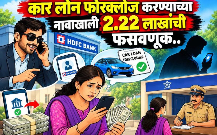 कार लोन फोरक्लोज करण्याच्या नावाखाली २.२२ लाखांची फसवणूक..