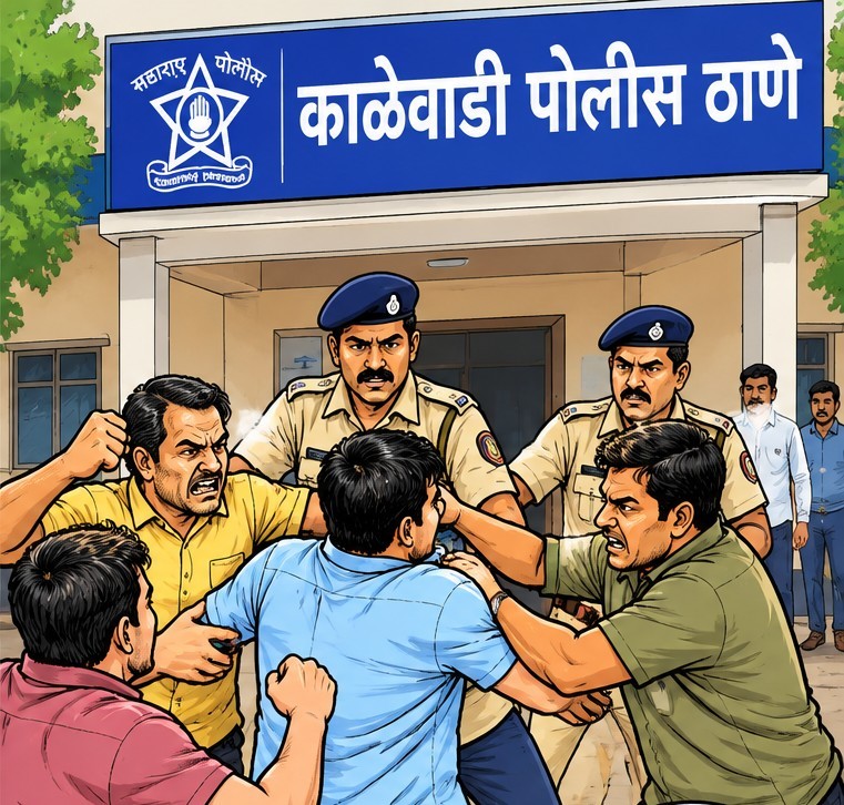 काळेवाडी पोलीस ठाण्याच्या समोरच टोळक्याचा 'राडा'...