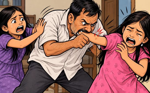 चाकणमध्ये किरकोळ वादातून बापाचा पोटच्या मुलींना चावा...