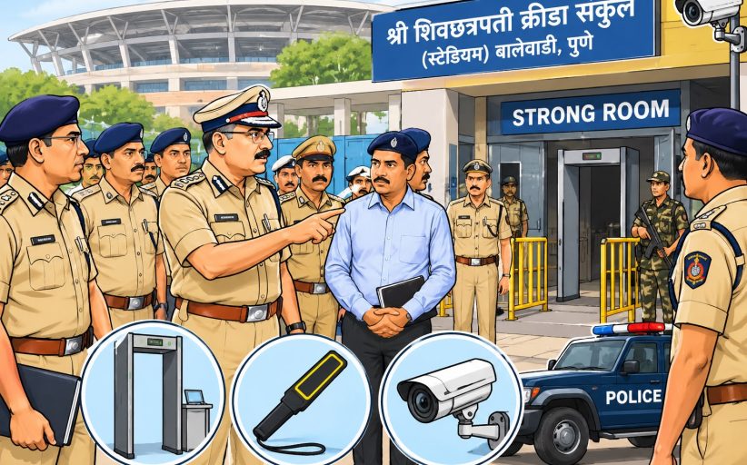विधानपरिषद निवडणुकीसाठी बालेवाडीत कडेकोट बंदोबस्त; वरिष्ठ पोलिसांकडून पाहणी..